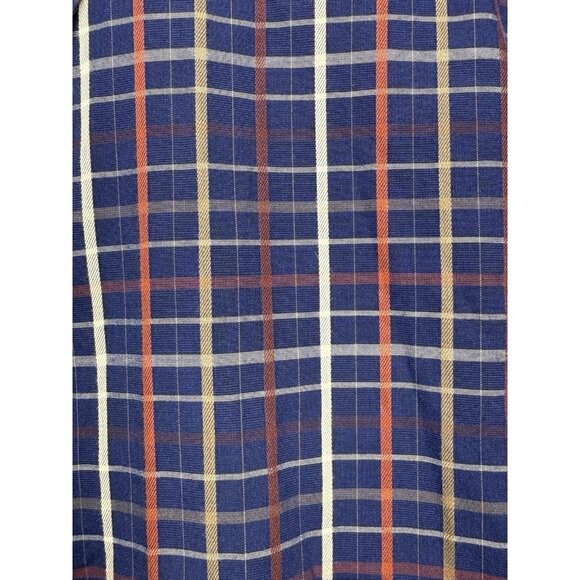 Roundtree & Yorke Gold Label Mens M Blue Red Plaid Button-Down Shirt Long Sleeve - Picture 4 of 5